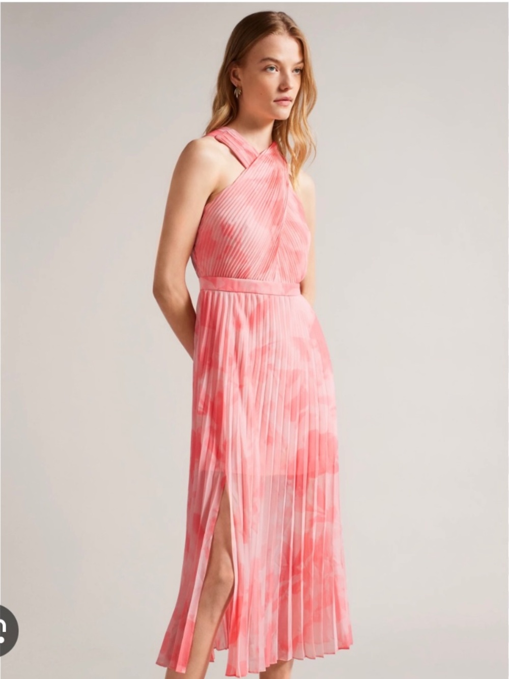 BNWT Ted Baker Cross Front Pleated Midi Dress - MIRELIA - Picture 6 of 8
